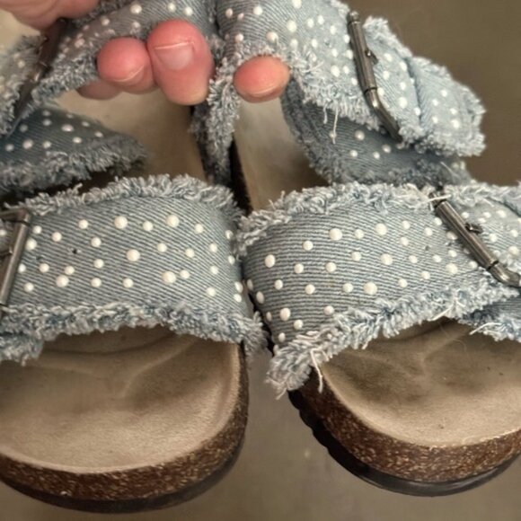 Pull & Bear Womens Denim Polka Dot Sandals EU 8 US 7.5 - Picture 5 of 9